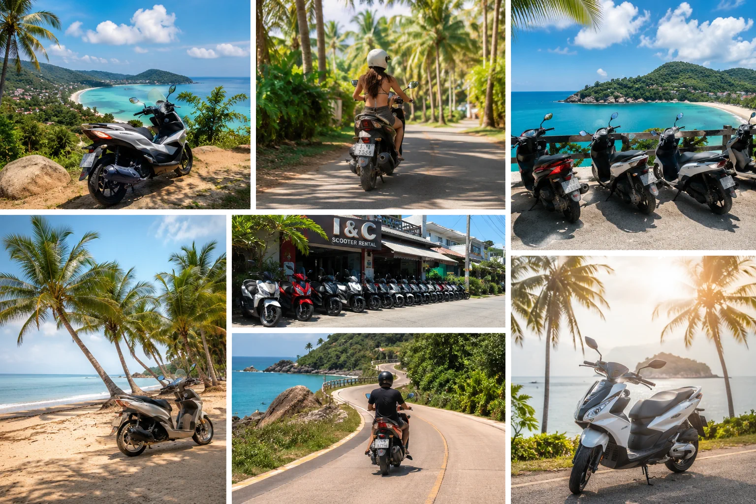 Scooter viewpoint above Koh Samui bay